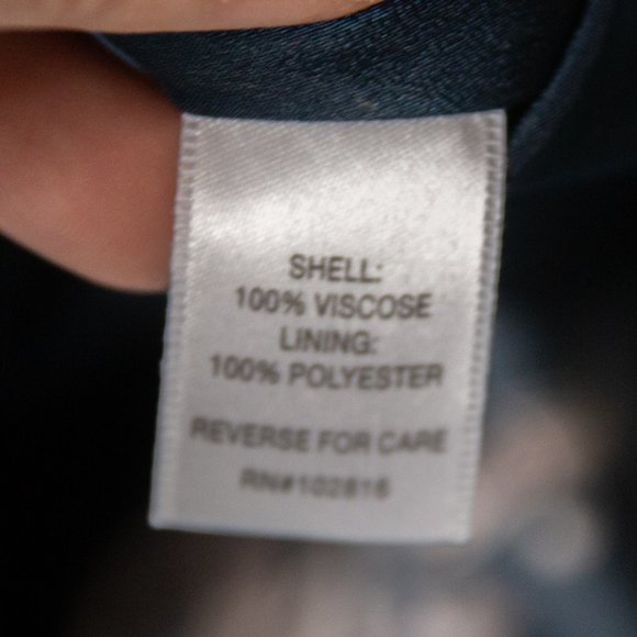 Garnet Hill Navy Blue Bohemian Pocket 3/4 Sleeve Pink Paisley Print Dress Sz 2 - Picture 8 of 9